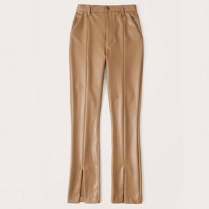 Abercrombie & Fitch Vegan Leather Split Hem Pants